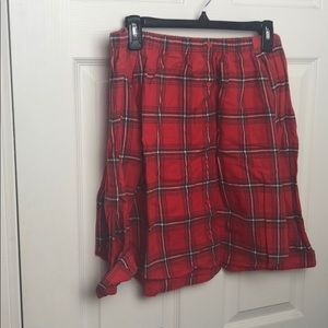 Off the Shoulder Red Flannel Top